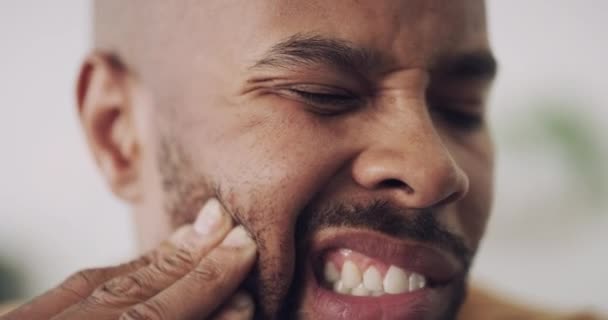 Dentale Mal Denti Gengivite Con Uomo Nero Nel Dolore Agonia — Video Stock