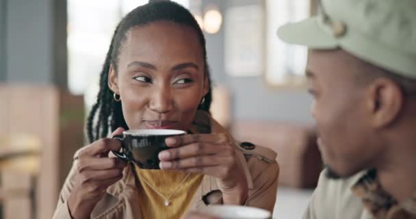 Para Kawa Miłość Flirt Restauracji Kawiarni Lub Restauracji Dla Obligacji — Wideo stockowe