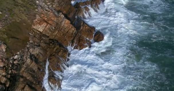 Oceán Dron Útesy Příroda Krajina Prostředím Cestování Místo Dovolené Kameny — Stock video