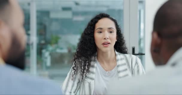 Twarz Rekrutacja Lub Businesswoman Rozmowie Pracę Lub Spotkanie Sprawie Wakatu — Wideo stockowe