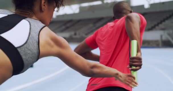 Фитнес Эстафета Беговые Виды Спорта Легкой Атлетики Тренировки Тренировки Соревновательной — стоковое видео