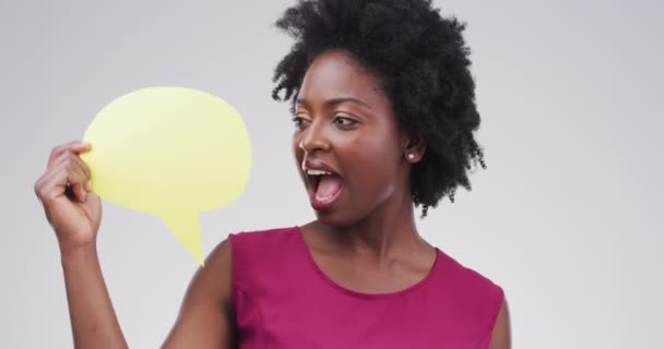 Afrikalı Kadın Konuşma Balonu Haber Bilgi Iletişim Için Sosyal Medya — Stok video