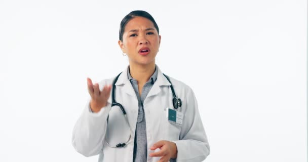 Salud Educación Rostro Doctora Estudio Con Ayuda Asesoramiento Enseñanza Sobre — Vídeo de stock