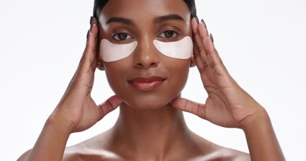 Topeng Mata Kesehatan Kulit Dan Wajah Wanita Dengan Keindahan Dermatologi — Stok Video
