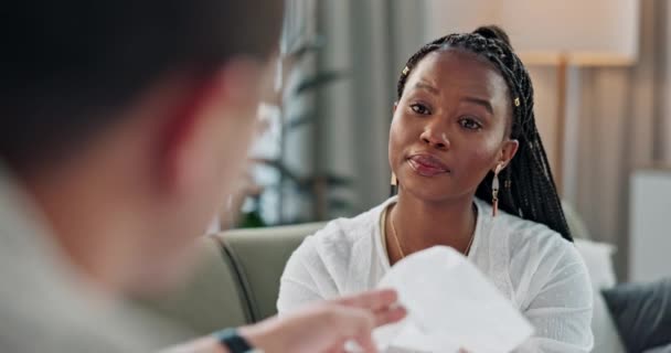 Psicología Salud Mental Empatía Con Una Terapeuta Negra Que Habla — Vídeos de Stock