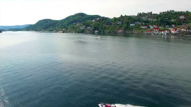 Drone Agua Los Viajes Barco Naturaleza Transporte Marítimo Las Vacaciones — Vídeos de Stock