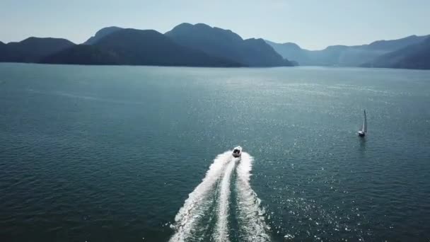 Mar Barco Viaje Dron Naturaleza Viaje Vacaciones Tour Tropical Navegar — Vídeos de Stock