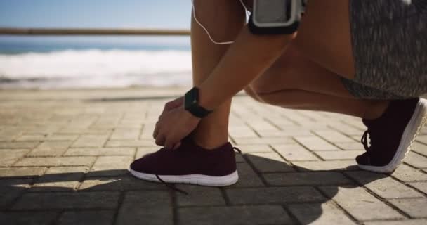 Cape Town Spor Spor Irk Için Uygun Ayakkabı Kravat Koşucu — Stok video