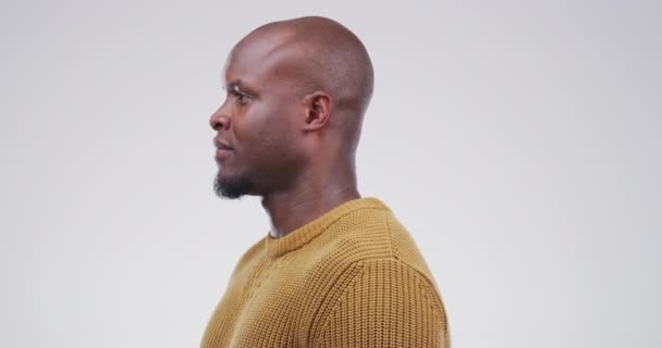 Gefrustreerd Gezicht Zwarte Man Met Stress Een Crisis Met Boosheid — Stockvideo