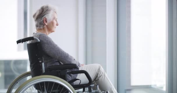Senioren Frauen Oder Rollstuhlfahrer Mit Denkstörungen Ruhestand Depressionen Oder Gedächtnis — Stockvideo