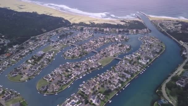 Paysage Plage Village Maisons Avec Drone Sur Une Propriété Vacances — Video