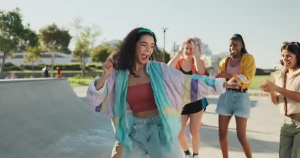 Danseuse Plein Air Personnes Dansant Avec Mode Hip Hop Swag — Video