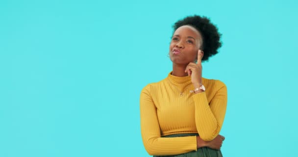 Pensamiento Mujer Negra Maqueta Estudio Para Idea Publicidad Branding Presentación — Vídeos de Stock