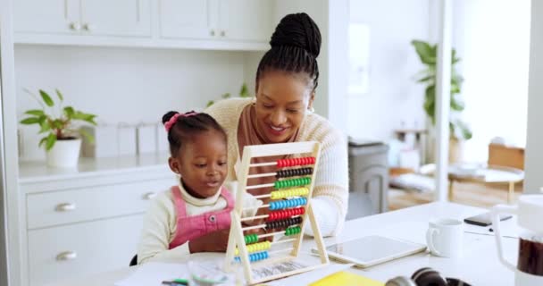 Kreş Matematik Eğitim Mutfakta Siyahi Bir Aile Var Ödev Öğrenme — Stok video