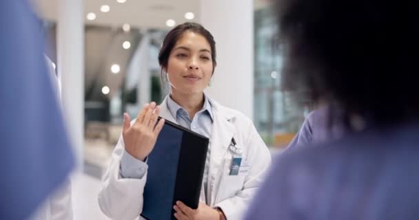 Doktorlar Ekip Toplantı Planlama Talimatlar Işbirliği Için Randevu Tıp Staj — Stok video