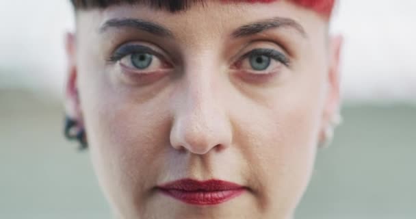 Kvinna Ögon Och Närbild Ansiktet För Optometri Vision Och Fokus — Stockvideo