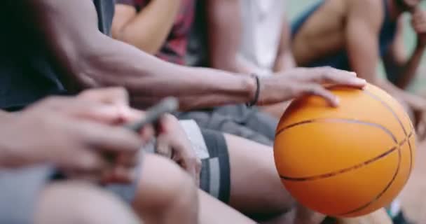 Rebote Baloncesto Equipo Con Alineación Para Practicar Hacer Ejercicio Fitness — Vídeo de stock