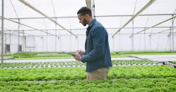Pflanzen Nachhaltig Und Der Mensch Mit Einer Checkliste Gewächshaus Die — Stockvideo