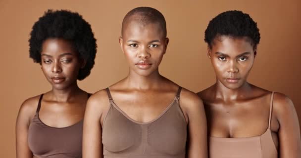 Pelle Viso Modelli Africani Con Bellezza Pelle Luminosa Afro Isolato — Video Stock