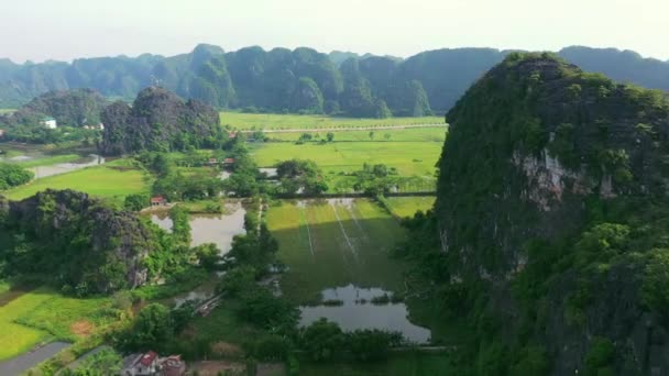 Беспилотники Отдых Горы Свежем Воздухе Природа Поездка Вьетнам Сельскую Местность — стоковое видео