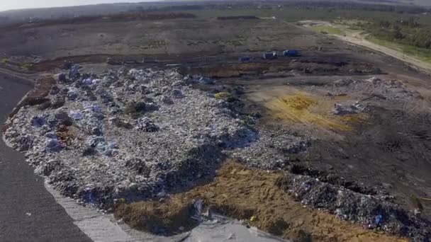 Drone Vertedero Con Basura Suciedad Gestión Residuos Paisaje Industrial Contaminación — Vídeo de stock