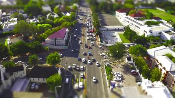 Bilar Trafik Och Förortstrafik Drönare För Kollektivtrafik Pendling Eller Stadsinfrastruktur — Stockvideo