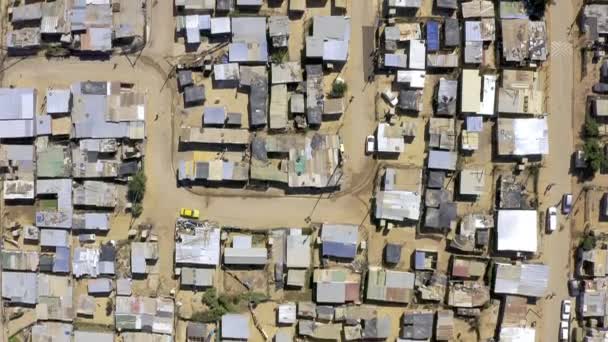 Drone Wieś Ubóstwo Mieszkaniem Miasteczka Lub Nieformalnego Mieszkania Biednej Okolicy — Wideo stockowe