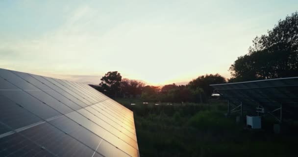 Energía Solar Electricidad Exterior Campo Para Sostenibilidad Medio Ambiente Ecología — Vídeos de Stock