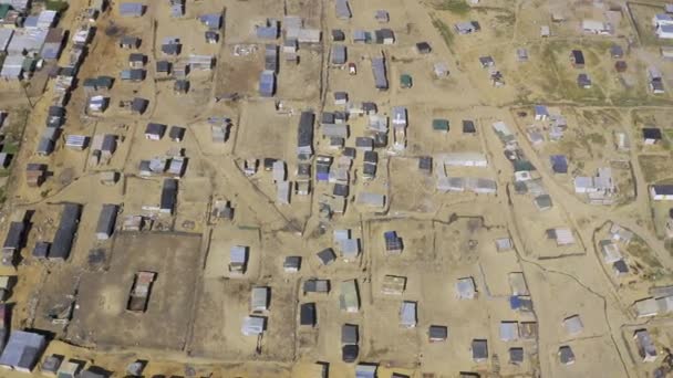 Drone Społeczność Ubóstwo Krajobrazem Miasteczka Dla Osiedlenia Się Ludzi Biednej — Wideo stockowe