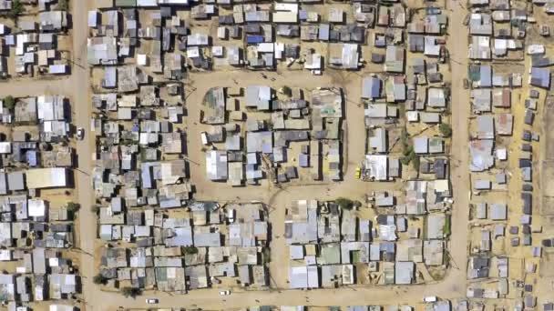 Drone Krajobraz Ubóstwo Miasteczka Republice Południowej Afryki Osiedlania Się Ludzi — Wideo stockowe