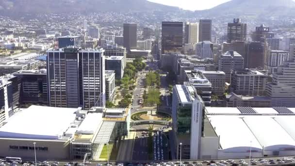 Drone Panorama Budova Vysokým Nárůstem Města Pro Dojíždění Cestování Nebo — Stock video