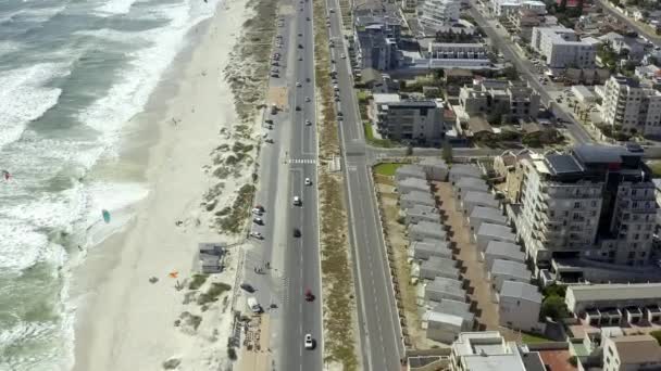 Дрон Пляжу Дорожнього Міського Фону Подорожей Відпусток Літніх Канікул Готельними — стокове відео