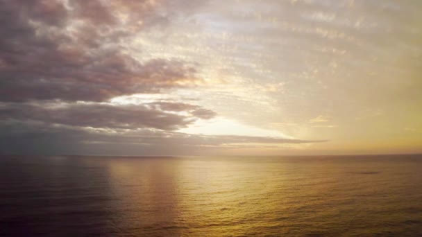 Zachód Słońca Chmury Lub Dron Krajobrazu Plaży Wakacyjną Przygodę Lub — Wideo stockowe