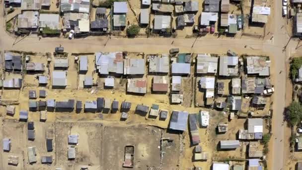 Nsansız Hava Aracı Köy Yoksulluk Fakir Bir Mahallede Insan Yerleşimi — Stok video