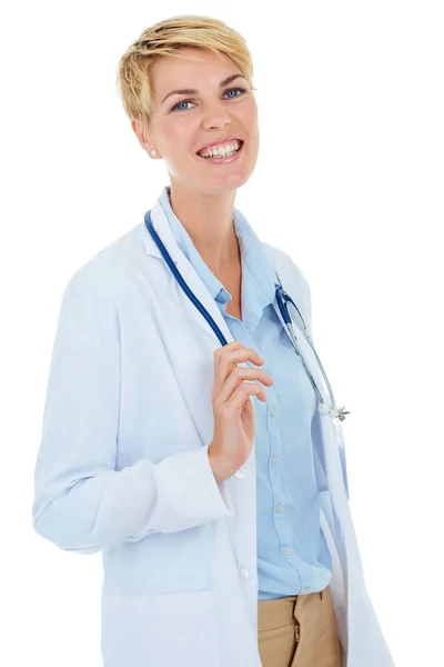Doutor Mulher Sorriso Retrato Para Saúde Confiante Feliz Com Médico — Fotografia de Stock
