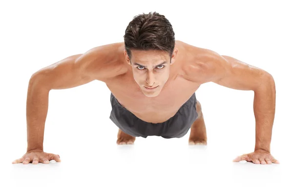 Uomo Verticale Push Fitness Studio Core Cardio Workout Sviluppo Muscolare — Foto Stock