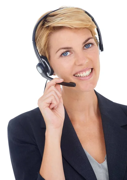 Business Woman Call Center Portrait Communication Customer Service Support Studio Stock Image