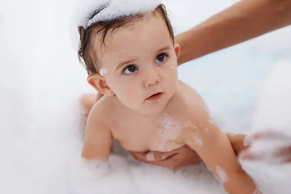 Bebé Agua Jabón Para Lavar Baño Bañera Limpieza Para Cuidado —  Fotos de Stock