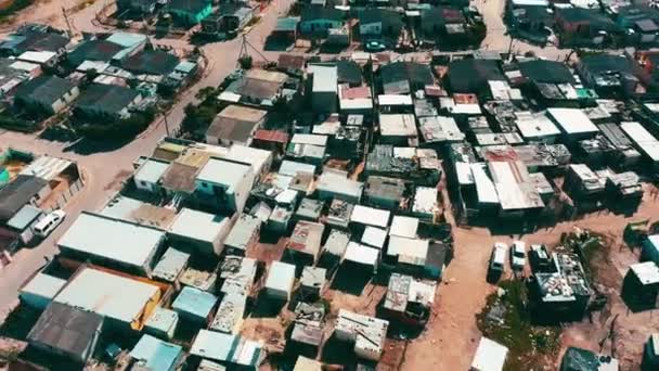 Drone Bairro Casas Comunidade Pobre Com Aldeia Estrada Terra Paisagem — Vídeo de Stock