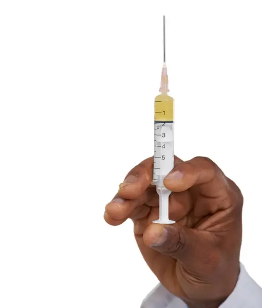 Mano Medico Persona Con Siringa Vaccino Medicinale Con Farmaci Assistenza — Foto Stock