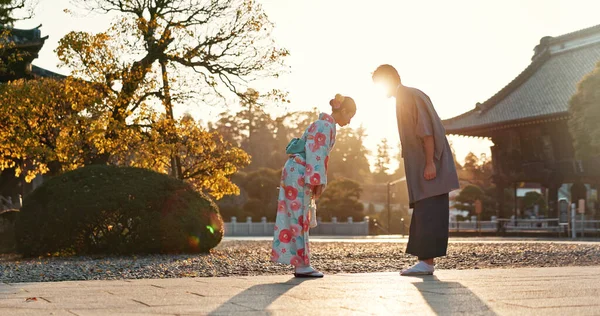 Japaner Tempel Båge Och Traditionella Kläder Med Hej Natur Och — Stockfoto