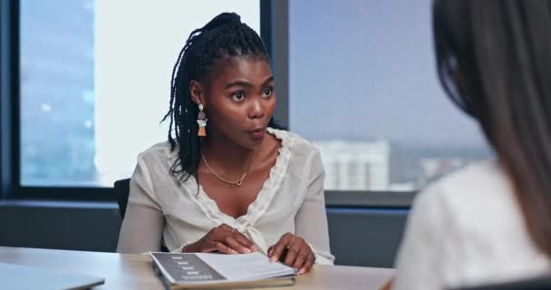 Mujer Negocios Entrevista Trabajo Apretón Manos Para Reunión Recursos Humanos — Vídeos de Stock