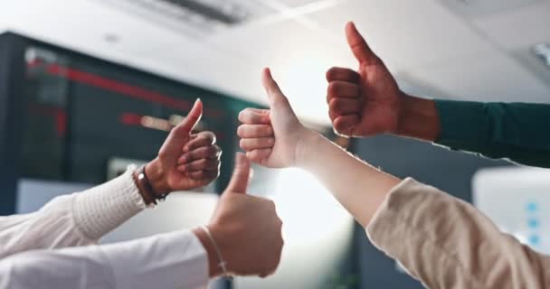 Business People Hands Thumbs Teamwork Success Good Job Unity Together — Stock Video