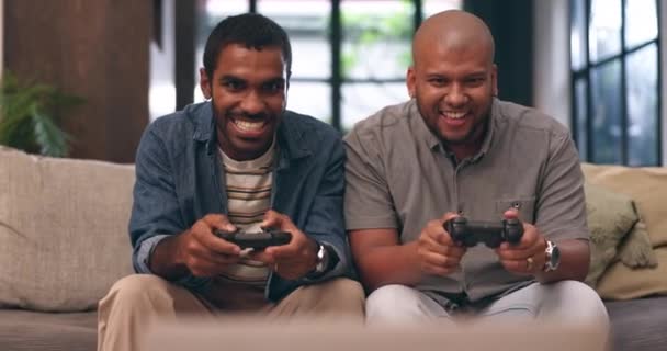 Bărbați Jocuri Video Cuplu Sau Dragoste Gay Pentru Conexiune Online — Videoclip de stoc