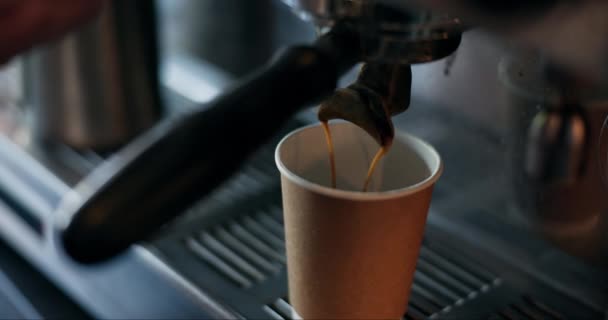 Kahve Makinesi Kahve Makinesi Kahve Servisi Için Espresso Küçük Işletme — Stok video
