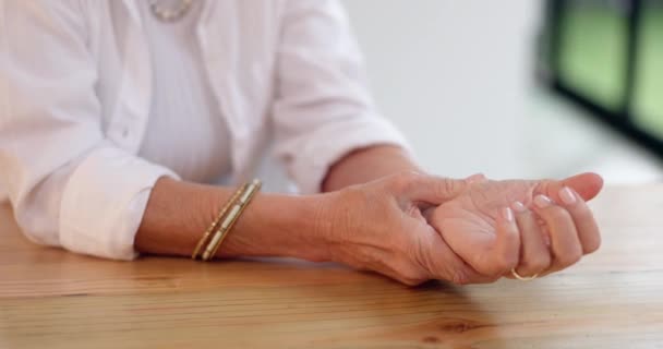 Mãos Dor Pulso Articulação Muscular Artrite Com Reumatismo Para Lesões — Vídeo de Stock