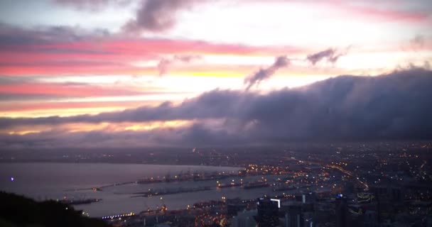 Drone Lapso Tempo Cidade Nascer Sol Com Nuvens Céu Ambiente — Vídeo de Stock