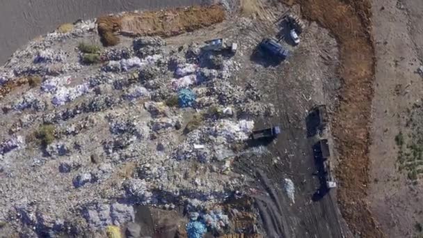 Drone Aterro Sanitário Com Lixo Sujeira Gestão Resíduos Poluição Meio — Vídeo de Stock