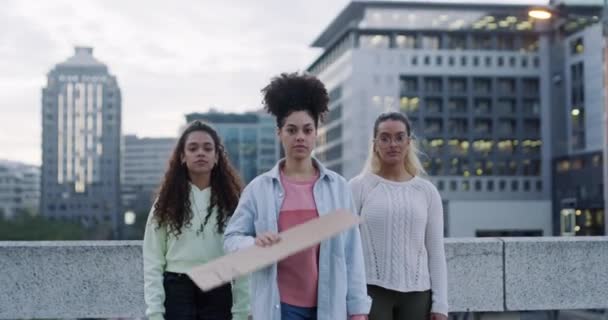 Kadınlar Şehirde Eşitlik Insan Hakları Cinsiyet Temelli Şiddeti Durdurmak Için — Stok video