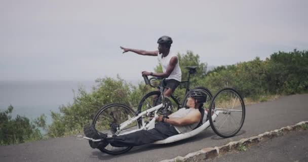 Ciclismo Esportes Homens Bicicleta Montanha Para Treinamento Treino Cardio Exercício — Vídeo de Stock